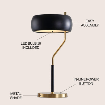 Oskar 22.5" Moody Metal LED Desk Lamp - JONATHAN Y